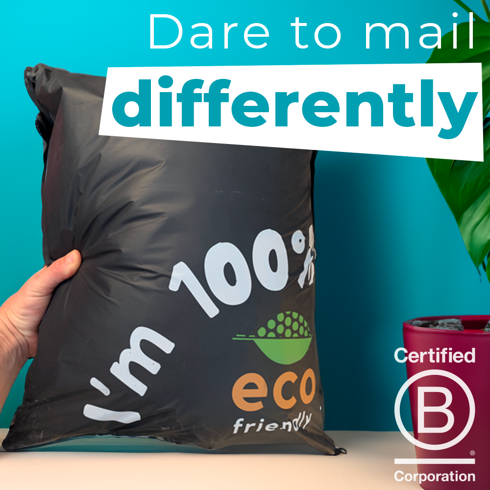 Compostable Mailers. Simplelifeco eco friendly packaging for sustainable packaging. Certified B Corp